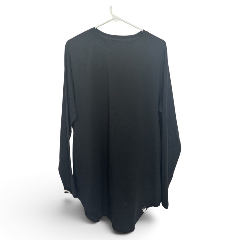 YoungLA Chapter 4 Version 2.0 Mens Black Long Sleeve Raglan Shirt Curved Hem L